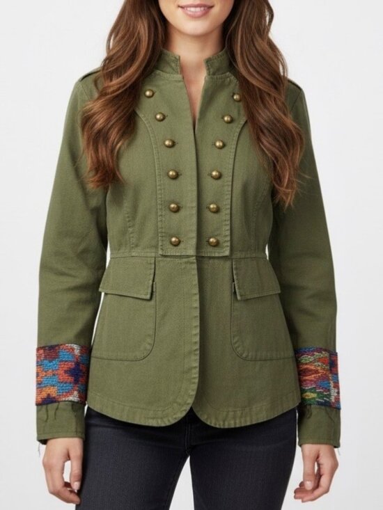 Free People Jackets & Blazers - RARE Jen's Pirate Booty Embroidered Military Jacket XS| Boho Coastal Cowgirl 70s